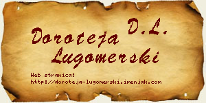 Doroteja Lugomerski vizit kartica